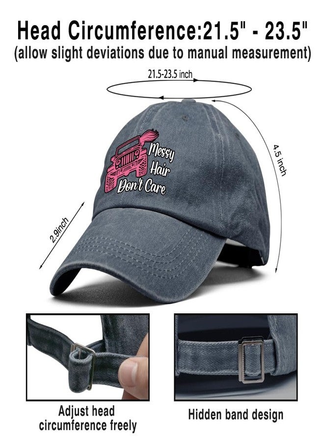 XQLZY Messy Hair Don'T Care Adjustable Baseball Cap, Retro Cotton Hat for Men Women, Funny Offroad Gifts for Off Roading Lover Outdoor Racing Lover, Baseball Hats for 4WD Rock Crawler Fanatic - Image 2